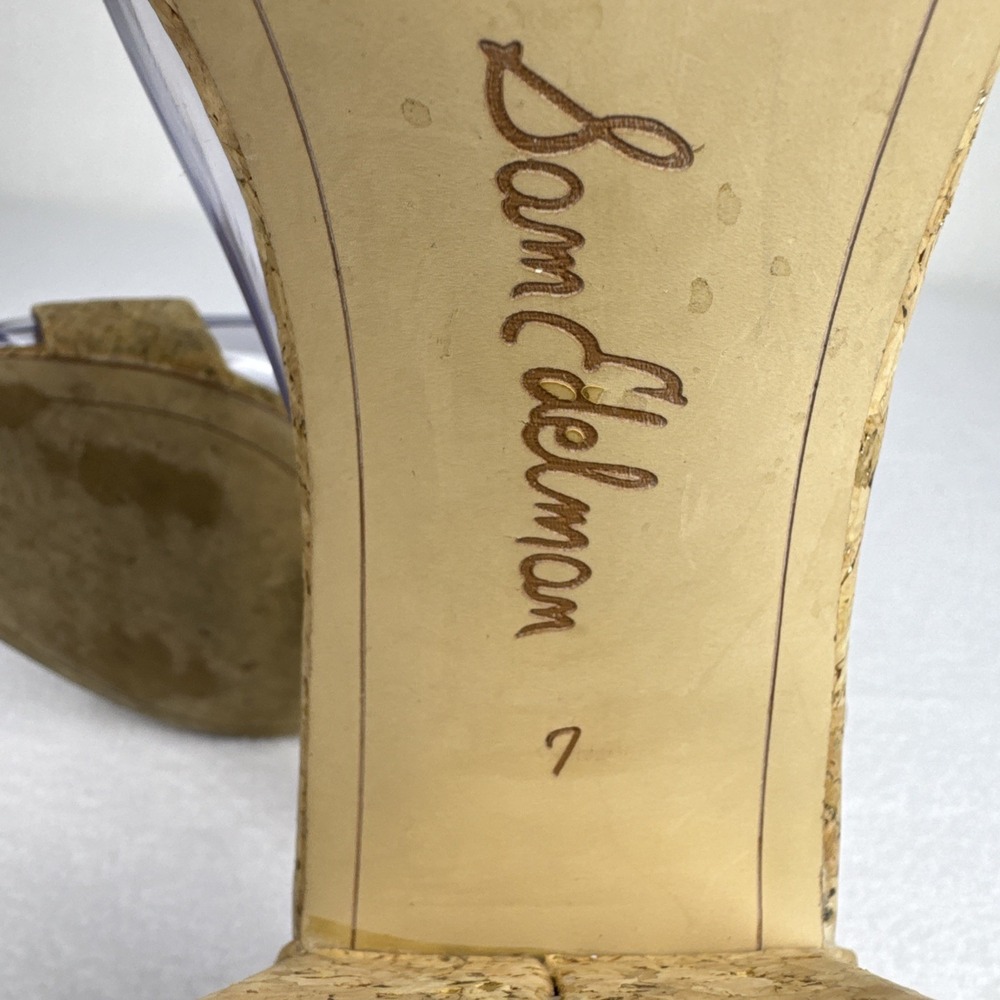 Sam Edelman Womens Yaro Cork High Heel Strappy Sandals Size 7W - Picture 10 of 12